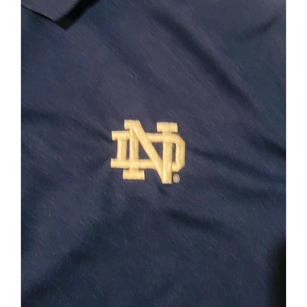 Notre‎ Dame Fighting Irish Mens Large L Golf Polo Shirt Adidas Climalite Euc